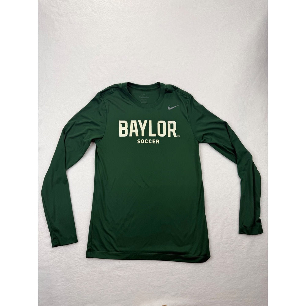 Nike Baylor Soccer Dri-FIT Long Sleeve Shirt Green Mens Small DV7298-341
